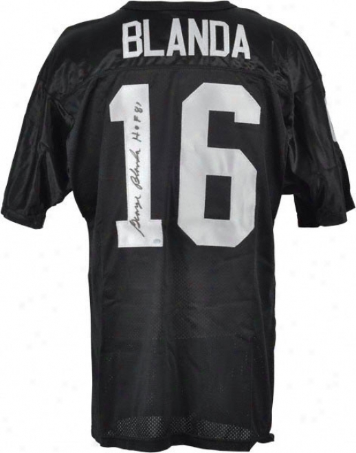 George Blanda Autographed Jersey  Details: Black, Custom