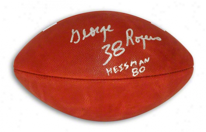 George Rogers Autographed Official Ncaa College Football Inscribed &quotheisman 80&quot