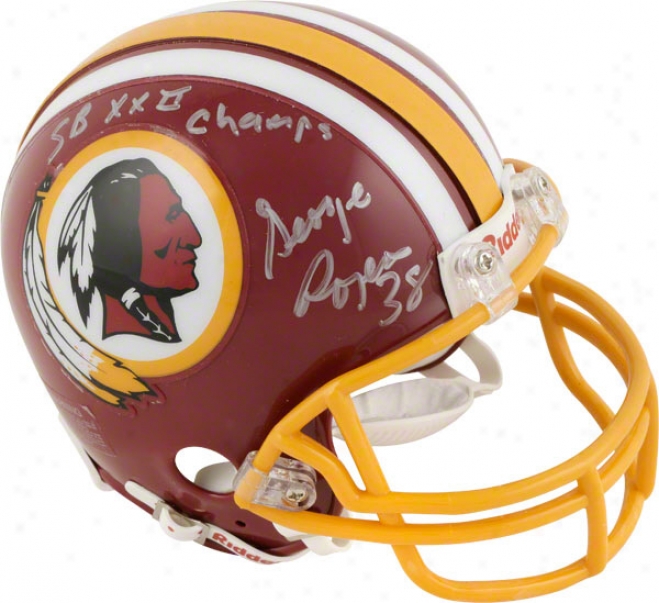 George Rogers Washington Redskins Autographed Mini Helm With Sb Xxii Champs Inscription