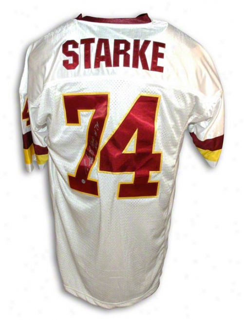 George Starke Autographed Washington Redskins White Throwback Jersey Inscribed &quothead Hog&quot