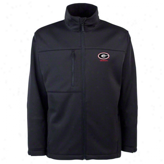 Georgia Bulldogs Black Traverse Bonded Soft Shell Jacket