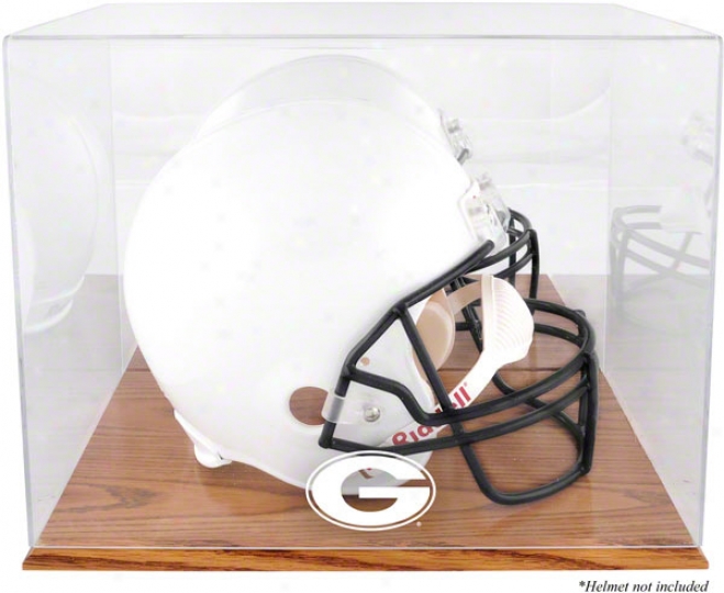 Georgia Bulldogs Team Logo Helmet Display Case  Particulars: Oak Base