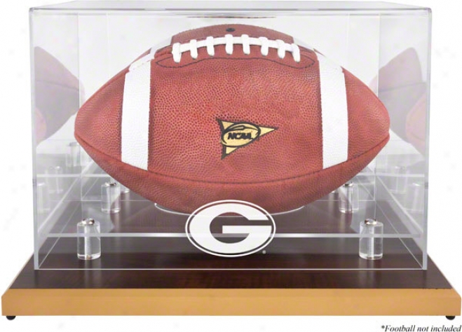 Georgia Bulldogs Woodbase Logo Football Display Case