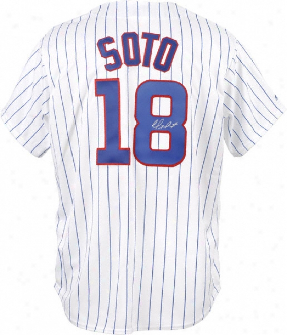 Geovany So5o Chicago Cubs Autographed White Pinstripe Majestic Replica Jersey