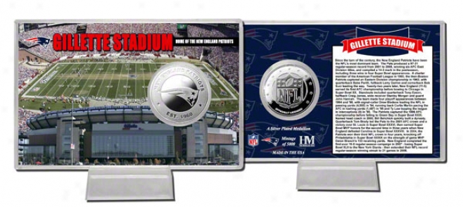 Gillette Stadium Coin Card: New England Patriots Silver Invent Card