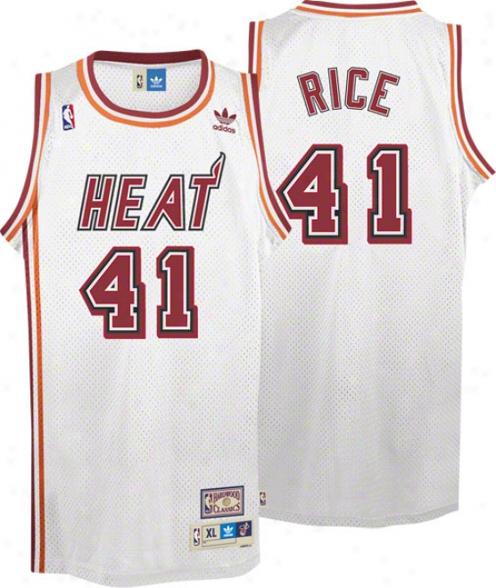 Glen Rice Jersey: Adidas White Throwback Swingman #41 Miami Heat Jersey