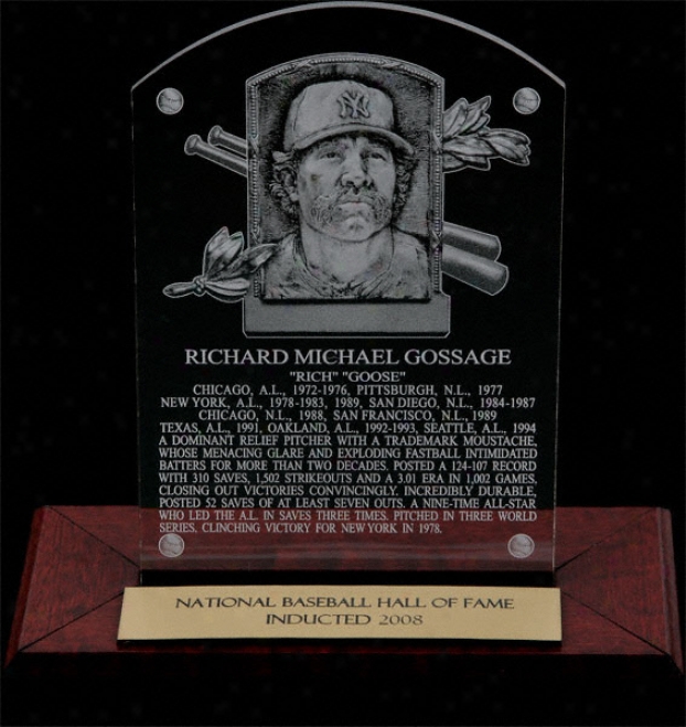 Goose Gossage Hof Plaque Etcjed Acrylic Desk Top Plaque