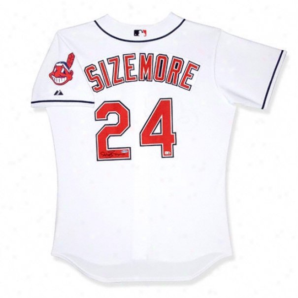 Grady Sizemore Cleveland Indians Autographed Home White Jersey