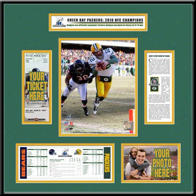 Green Bay Packers 2010 Nfc Champions Ticket Frame