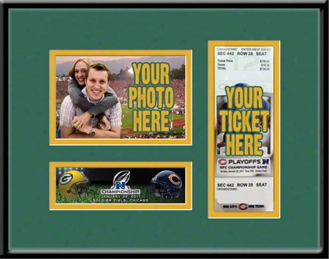 Green Bay Packers 2010 Nfc Championship Photo & Ticket Frame