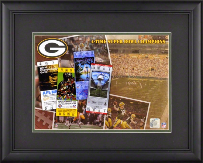 Green Bay Packers 4x Super Bowl Champions Framed Ticket Collage  Details: Super Bowl Xlv Champions