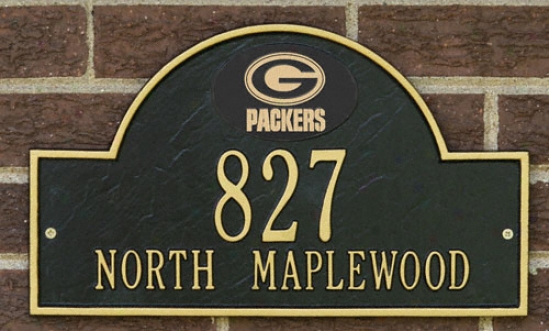 Green Bay Packers Black And Gold Personalized Address Wall Plaque