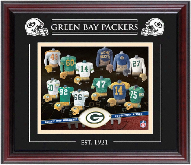 Green Bay Packers - Unfolding - Framed 8x10 Collaeg With Laser Etching