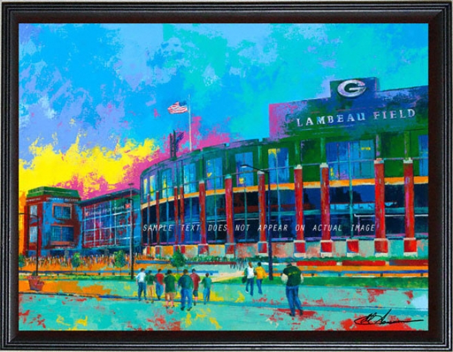 Unseasoned Bay Packers - &quotlambeau Field&quot - Oversized - Framed Giclee