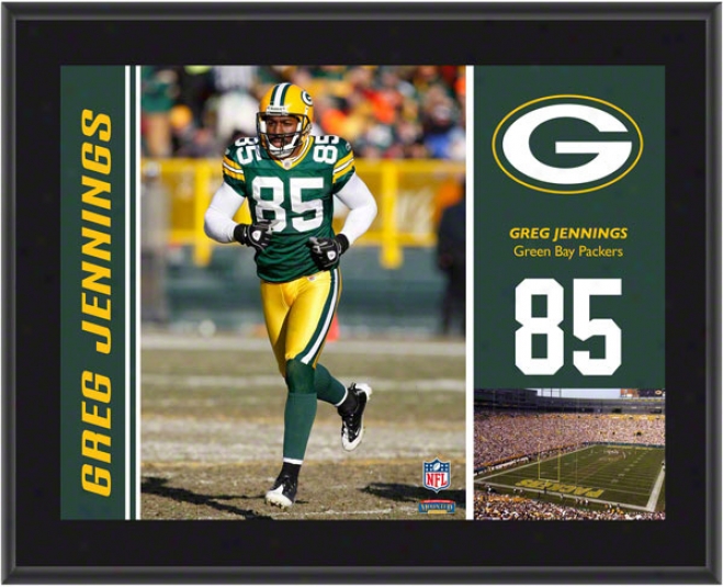 Greg Jennings Plaque  Details: Green Bay Packers, Sublimated, 10x13, Nfl Plaque