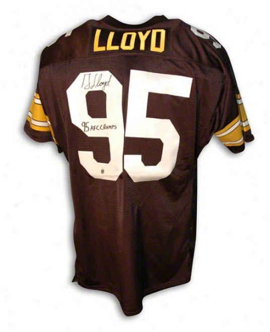 Greg Lloyd Autographed Pittsburgh Steelers Black Throwback Jersey Inscribed &quot95 Afc Champs&quot