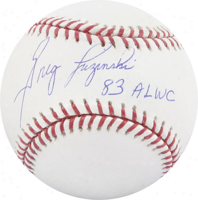Geg Luzinski Autographed Baseball  Details: 83 Alwc Inscription