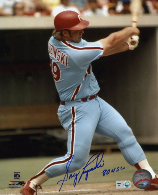 Greg Luzinski Philqdelphia Phillies 8x10 Autographed Photograph With ''1980 Wsc'' Inscription