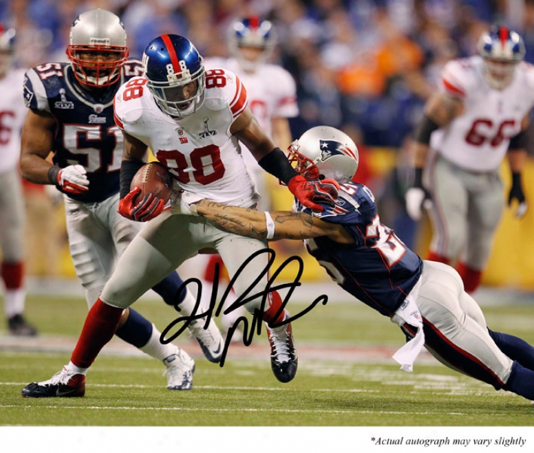 Hakeem Nicks Autographed 8x10 Photograph  Details: New York Giants, Super Bowl Xlvi