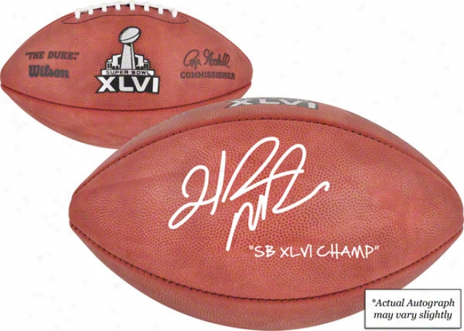 Hakeem Nicks Autographed Football  Details: Novel York Giants, Super Bowl Xlvi, With &quotsb Xlvi Champ&quot Inscription