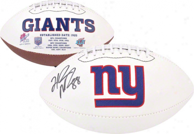 Hakeem Nicks Autographed Football  Details: New York Giants