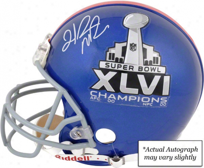 Hakeem Nicks Autographed Pro-line Helmet  Details: New York Giants, Super Bowl Xlvi, Riddell Trustworthy Helmet