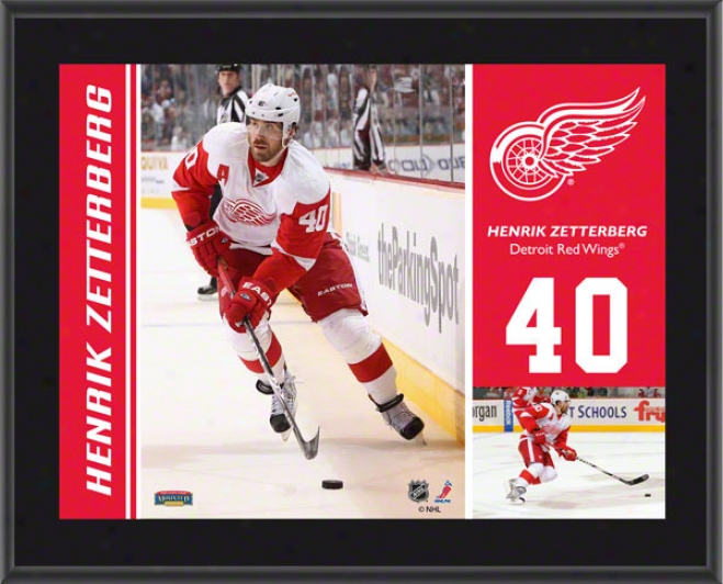 Henrik Zetterberg Plaque  Details: Detroit Red Wings, Sublimated, 10x13, Nhl Plaque