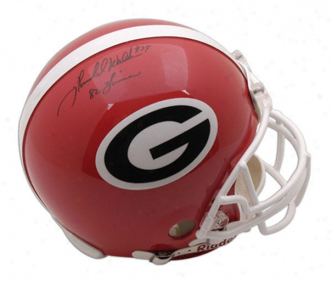 Herschel Walker Autographed Helmet  Details: Georgia Bukldogs, With Inscription &quot82 Heisman&quot