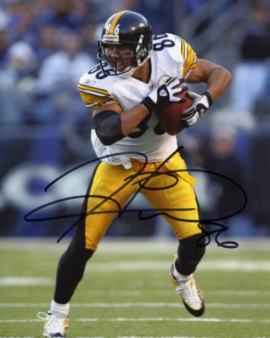 Hines Ward Pittsburgh Steelers - Ball In Both Hands - 8x10 Autographed Photograph