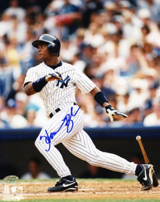 Homer Bush New York Yankees - Action - 8x10 Autographed Photograph