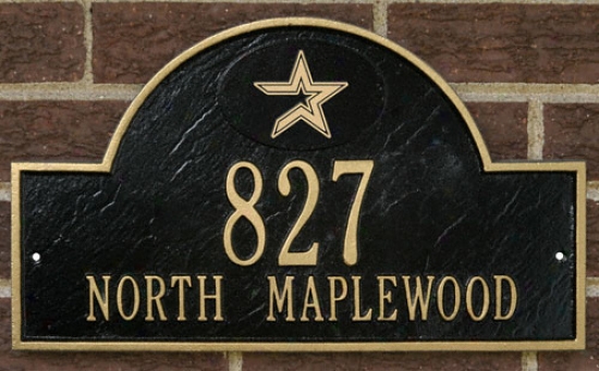 Houston Astros Black And Gold Personalized Address Wall Plaque