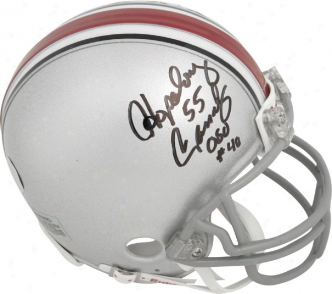 Howard 'hopalong' Cassady Ohio State Buckeyes Autkgraphed Mini Helmet W/ Inscription &quot#40&quit