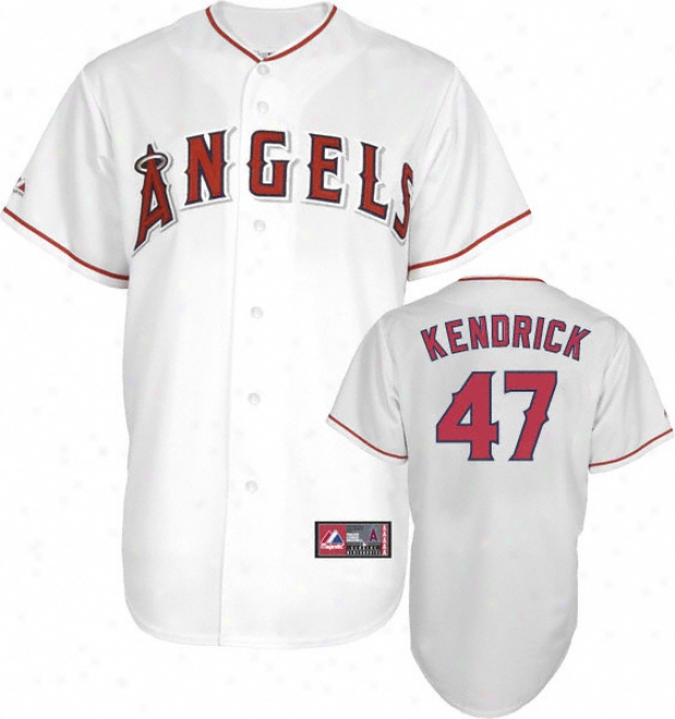 Howie Kendrick Jersey: Adult Majestic Home White Replica #47 Los Angeles Anges Of Anaheim Jersey