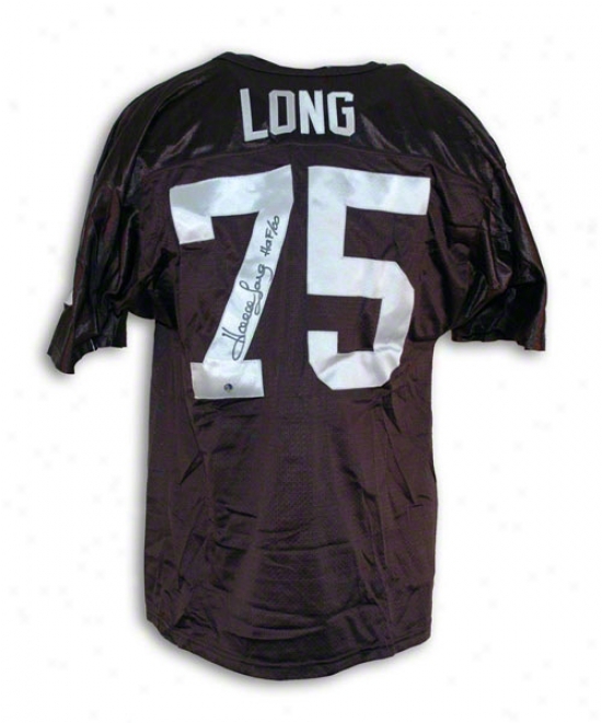 Howie Long Oakland Raiders Autographed Black Throwback Jersey Inscribed Hof/oo