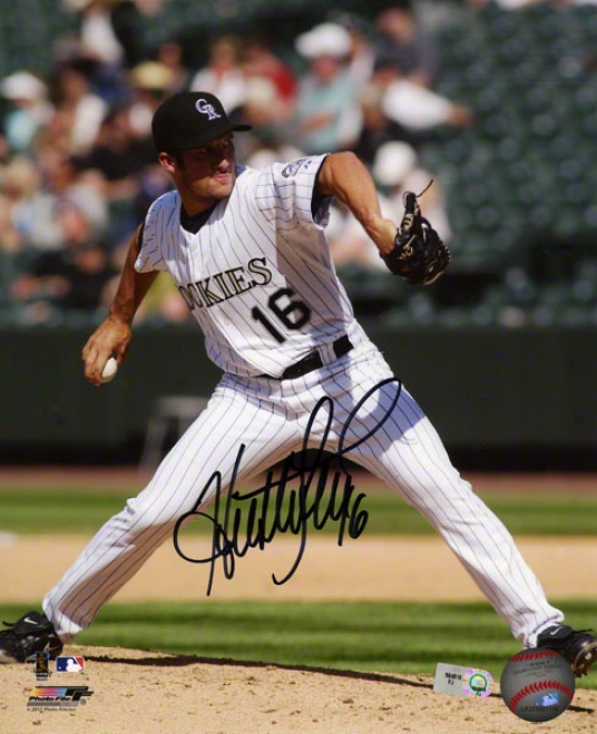 Huston Road Autographed Photograph  Details: Colorado Rockies, 8x10, White Jersey