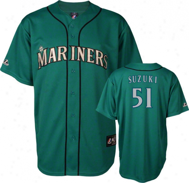 Ichiro Suzuki Jersey: Saettle Mariners #51 Alternate Teal Replica Jersey