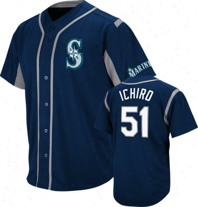 Ichiro Suzuki Seattle Mariners Wind-up Navy Player Jersey