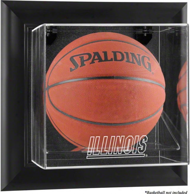 Illinois Fighting Illini Framed Wal Mounted Logo Basketball Display Case