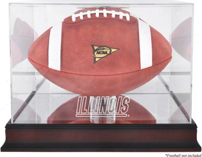 Illinois Contention Illini Mahogany Football Case And Mirror Back