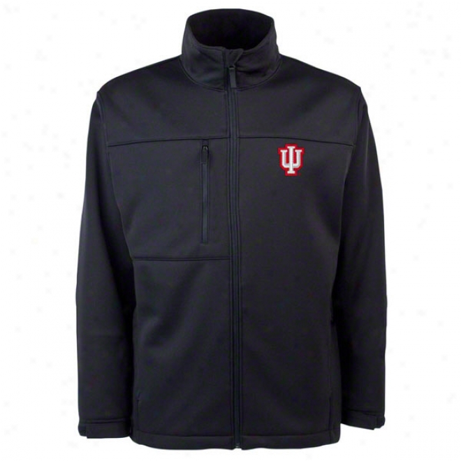 Indiana Hoosiers Black Traverse Bonded Soft Shell Jacket