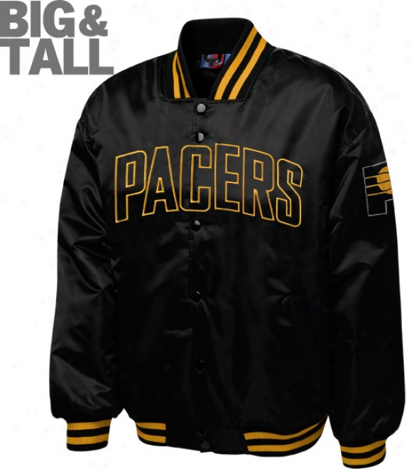 Indiana Pacers Big & Tall Murky On Black Satin Jacket