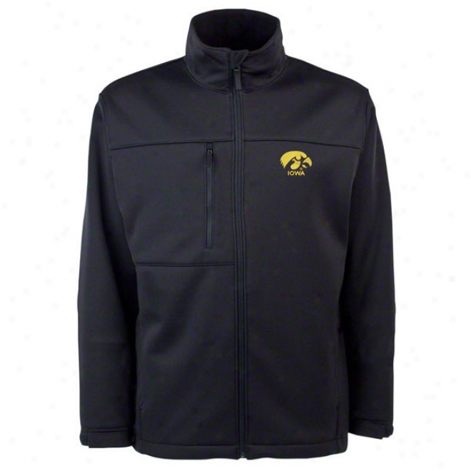 Iowa Hawkeyes Black Traverse Bonded Soft Shell Jacket