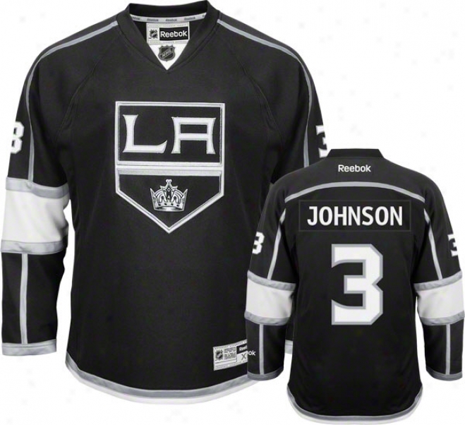 Jack Johnson Jersey: Reebok Black #3 Los Angeles Kings Premier Jersey