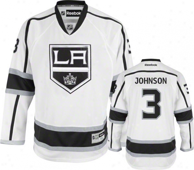 Jack Johnson Jersey: Reebok White #3 Los Angeles Kings Premier Jersey