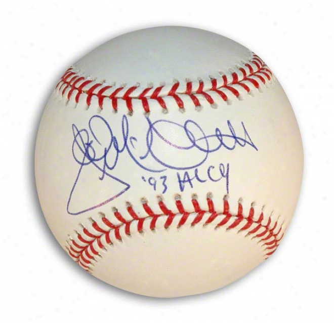 Jack Mcdowell Autographed Baseball Inscribed &quot93 Al Cy&quot