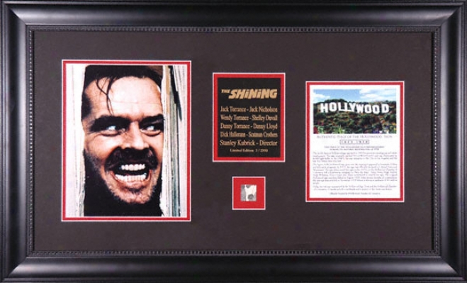 Jack Nicholson - The Shining - Framed 8x10 Photograph With Piece Of Hollywood Sign