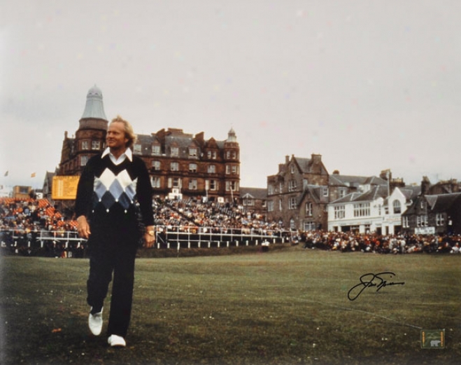 Jack Nicklaus Autographed Photograph  Details: 1978 British Open, 16x20