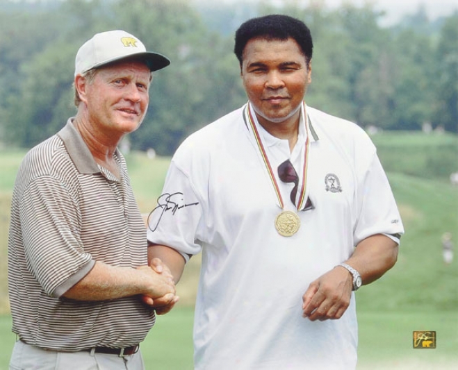 Jacm Nicklaus Autographed Photograph  Details: With Muhammad Ali, 16x20