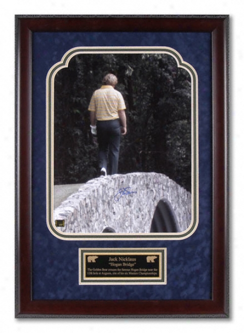 Jack Nicklaus - Hogan Bridge - Framed Autographed 16x20 Photograph With Descriptive Plate