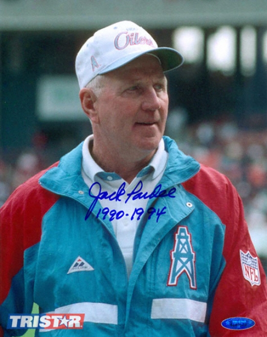 Jack Pardee Autographed Houston Oilers 8x10 Photo Inscribed 1990-1994